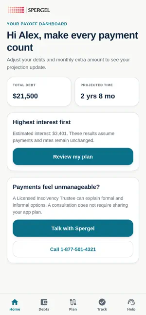 Spergel Debt Planner screenshot 1