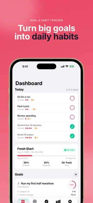Goal OS: Goal & Habit Tracker screenshot 1
