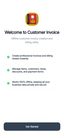 Customer Invoice iPhone screenshot