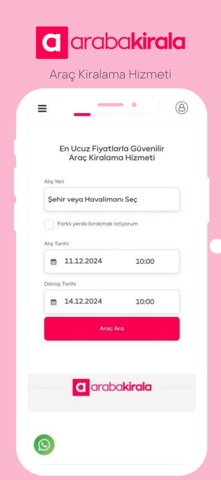 Araba Kirala iPhone screenshot