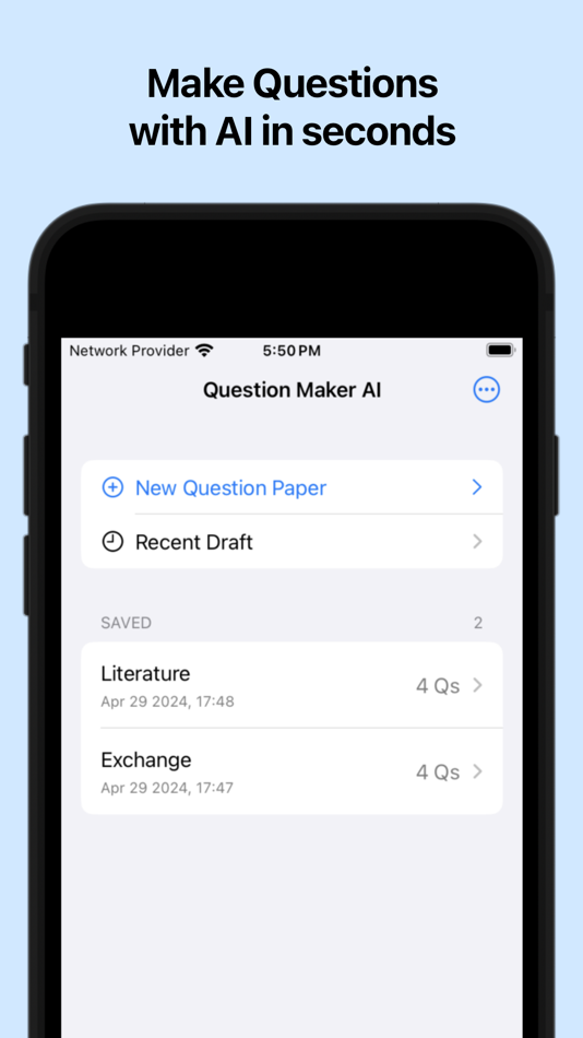 #1. Question Maker AI (iOS) 由: Aritra Neogi