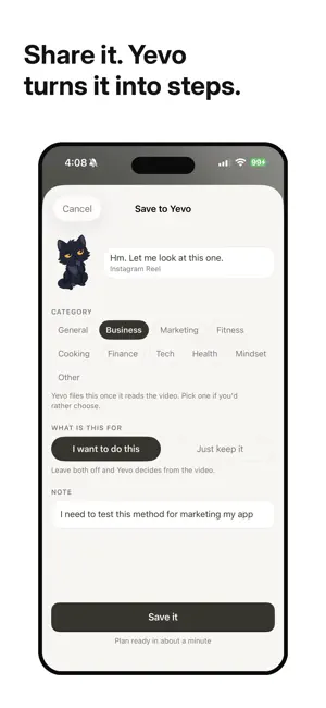 Yevo: Video To Action Plan screenshot 2