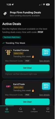 Prop Firm Deal Finder screenshot