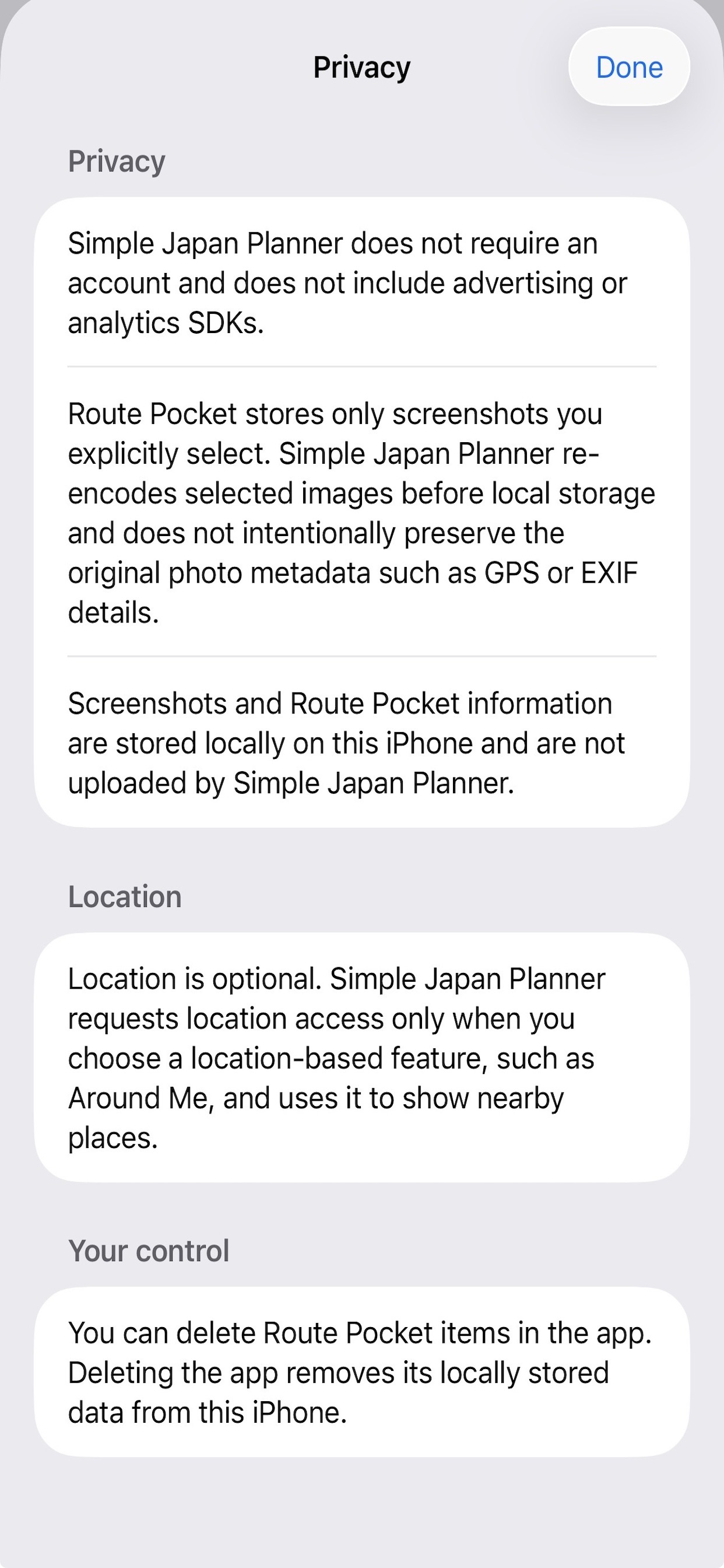 Screenshot 4 of Simple Japan Planner