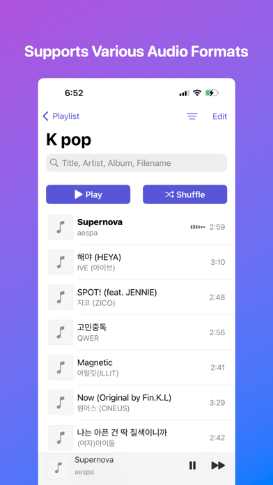 Basic Music Player Screenshot