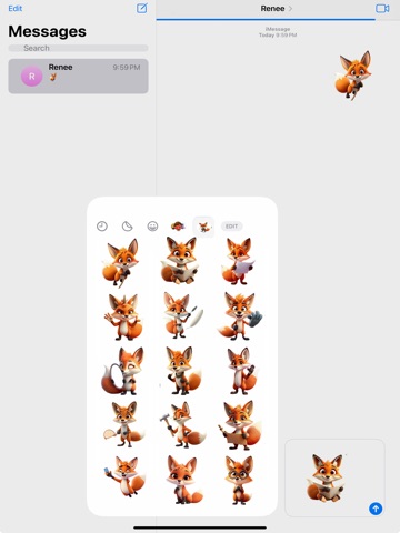 Clever Fox Stickers iPad screenshot