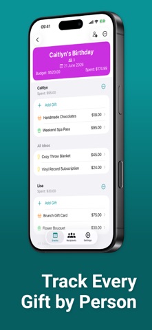 Gift List: Budget Tracker Screenshot 2 of 4