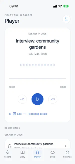 Fieldwork Recorder screenshot 3