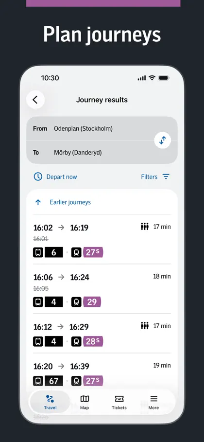 Screenshot 3 di 5 di SL-Journey planner and tickets