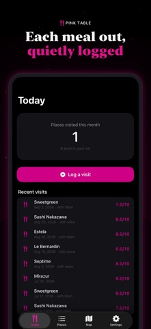 Pink Table: Restaurant Tracker Screenshot 1 of 5