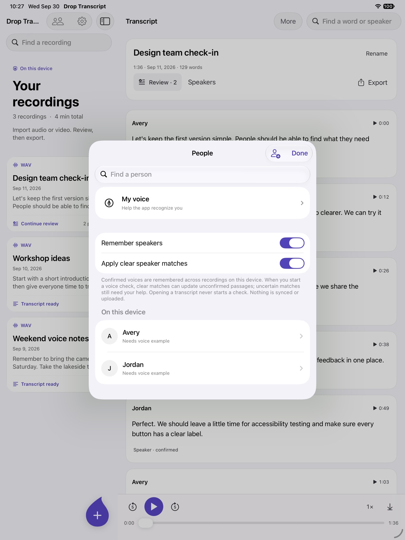 Screenshot 10 of Drop Transcript