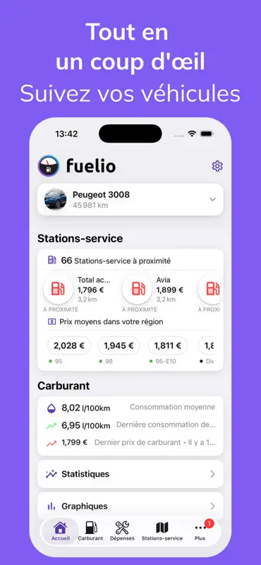 Fuelio: prix carburant & coûts screenshot 2 of 10