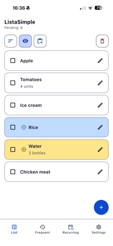 ListaSimple - Shopping list Screenshot 2 of 8