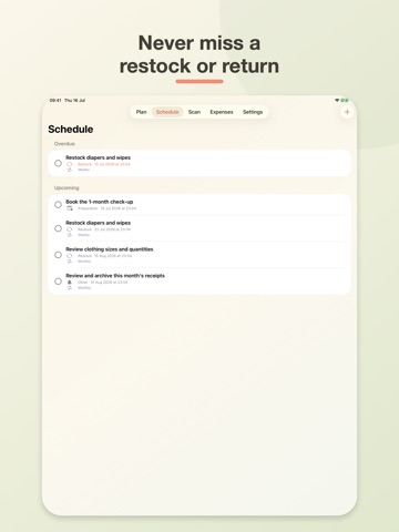 Baby Shopping List moms helper iPad screenshot
