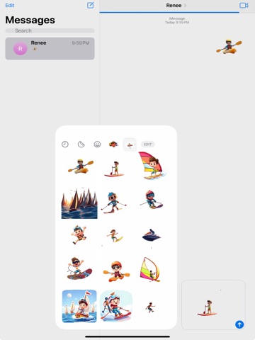 Water Sport Stickers iPad screenshot