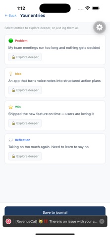 ThinkLog: Idea ->Concrete Plan screenshot