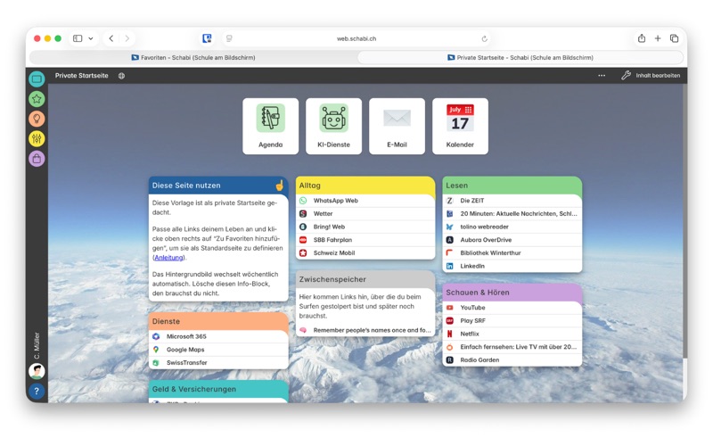 Schabi als Startseite screenshot