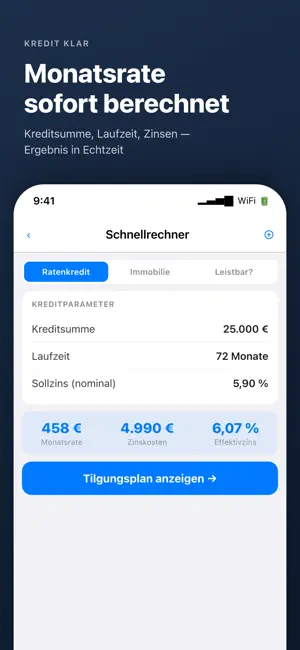 Kredit Klar – Kreditrechner screenshot 2
