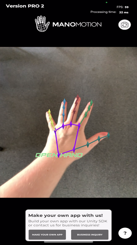 #1. ManoMotion Tech Pro (iOS) Podle: ManoMotion