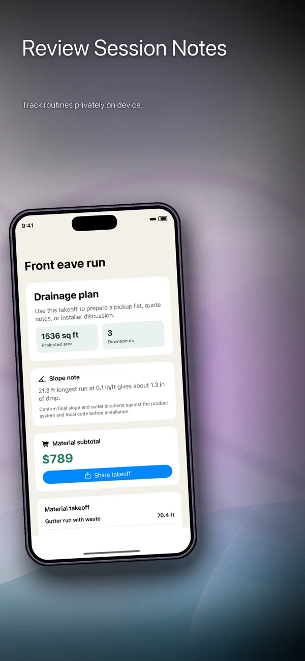 Screenshot #3 pour Gutter Run Planner