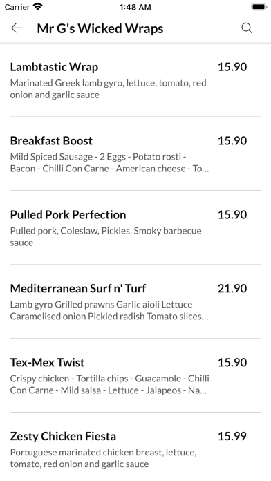 Mister Gs Burgers And Wraps Screenshot