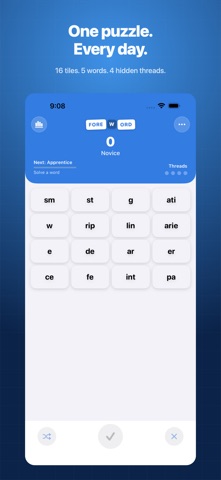 Foreword - Daily Word Puzzle iPhone screenshot