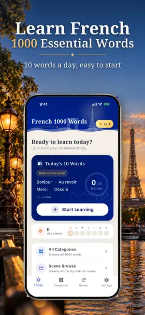 French 1000 Words-Learn French screenshot 1