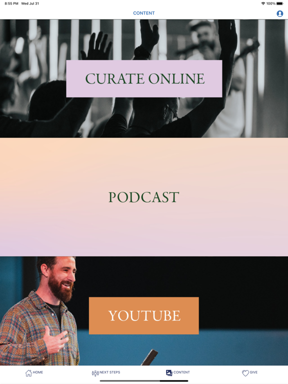 Curate Church iPad screenshot 3 - Lifestyle app