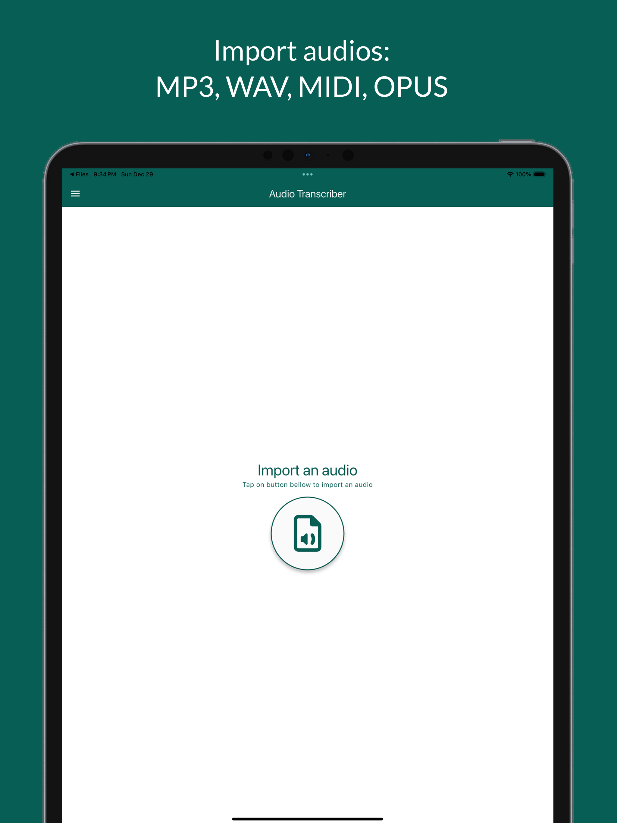 Transcriber: Audio to Text