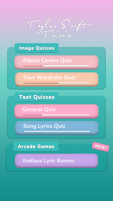 Taylor Swift Trivia Quiz Screenshot