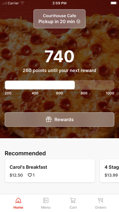 Courthouse Cafe iPhone screenshot 1 - Food & Drink app