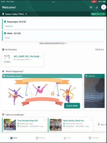 York JCC iPad screenshot