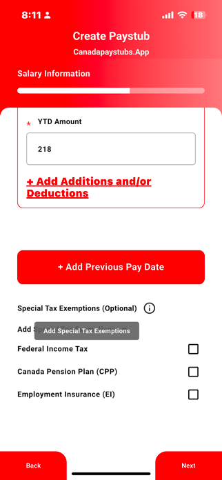 Canada Paystubs Generator Screenshot 2 of 4