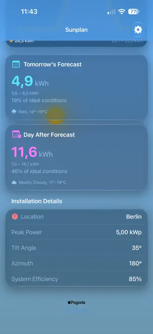 Sunplan: Solar Forecast screenshot 3