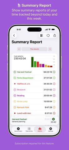 Timery: Time Tracker iPhone screenshot