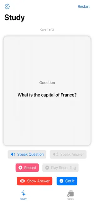 Recording Flashcard screenshot 1