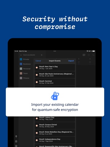 Tuta Calendar:  Secure Planner iPad screenshot