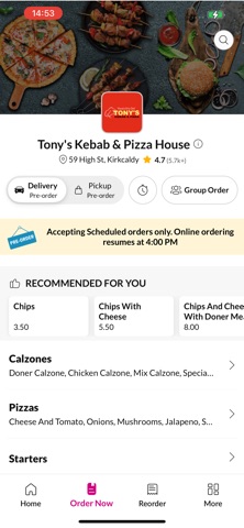 Tony's Kebab & Pizza House screenshot