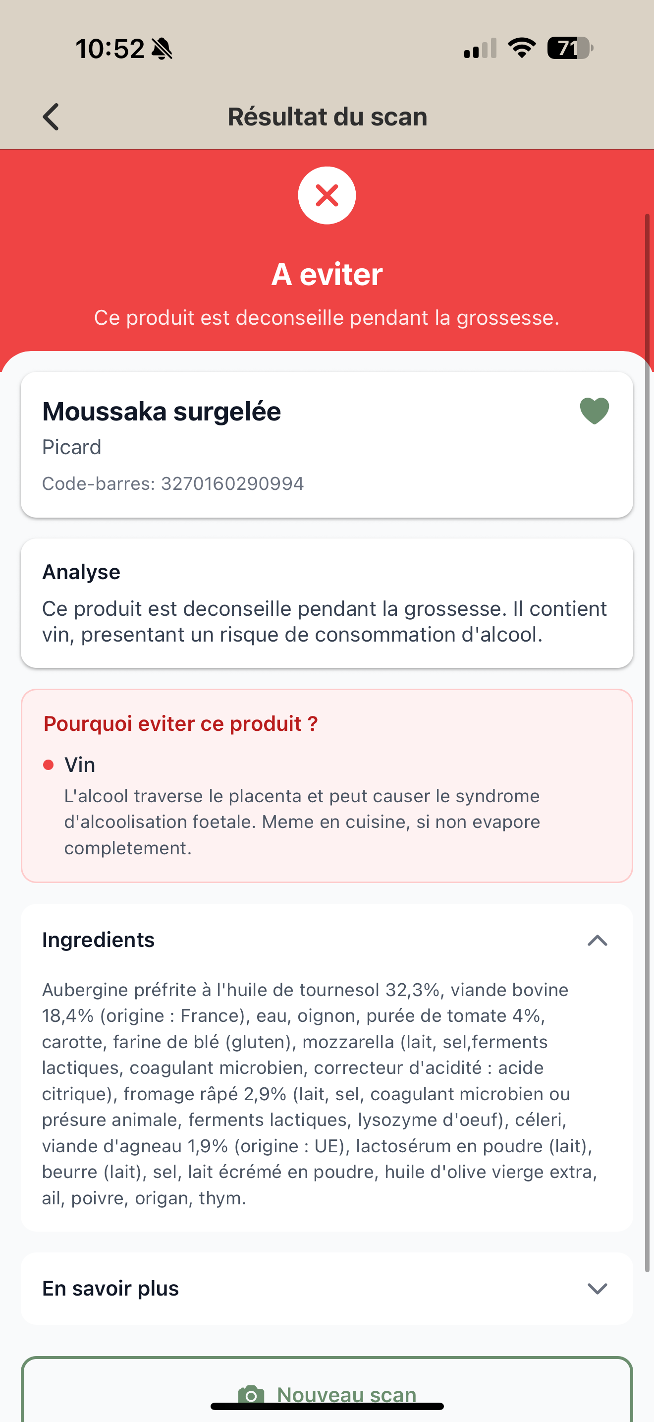 Ok Grossesse - Scan Aliment screenshot 5