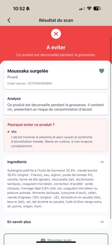 Ok Grossesse - Scan Aliment Screenshot 5 of 6