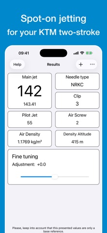 Jetting for KTM 2T Dirt Bikes app screenshot
