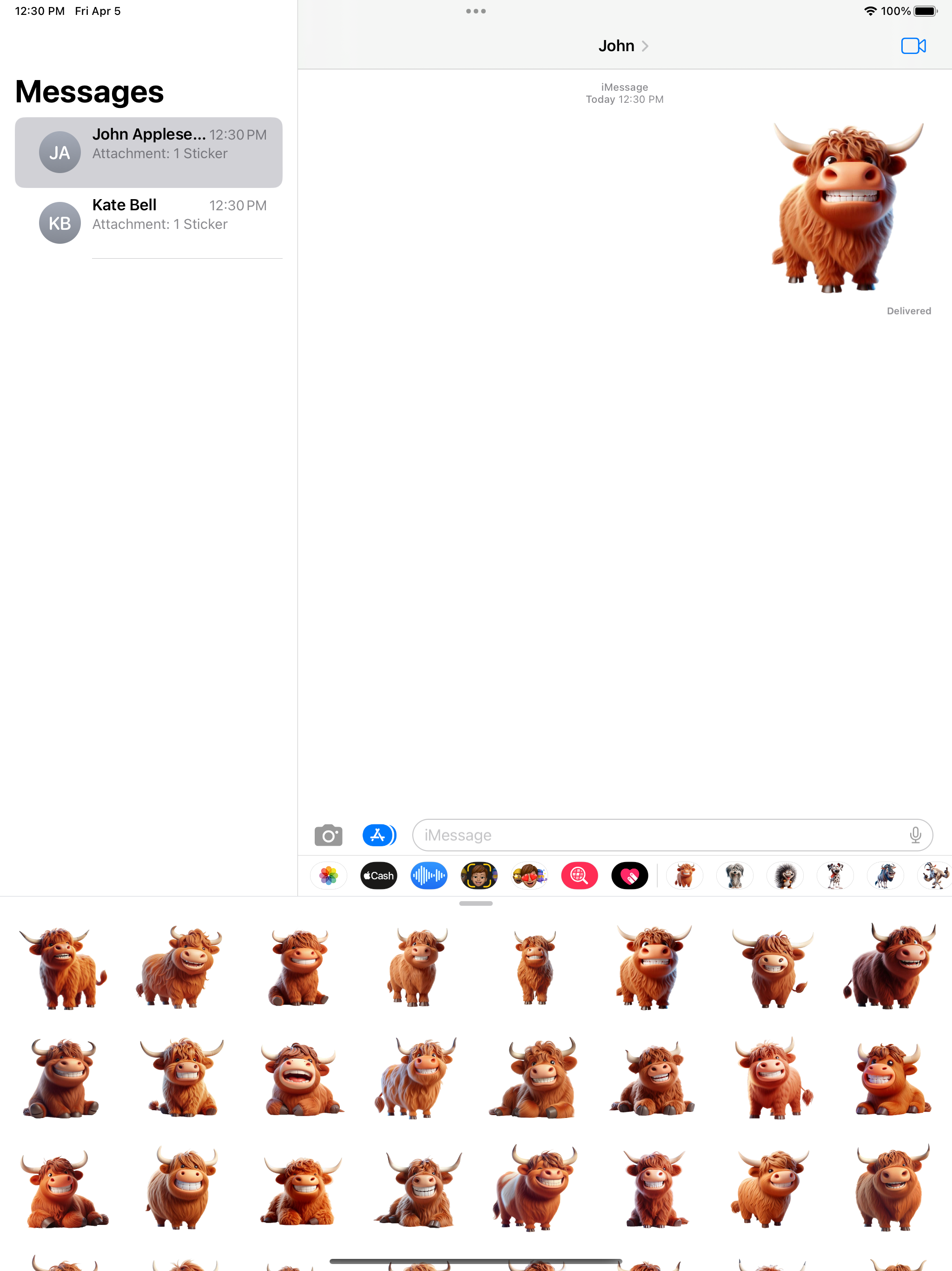 Happy Highland Cow Stickers