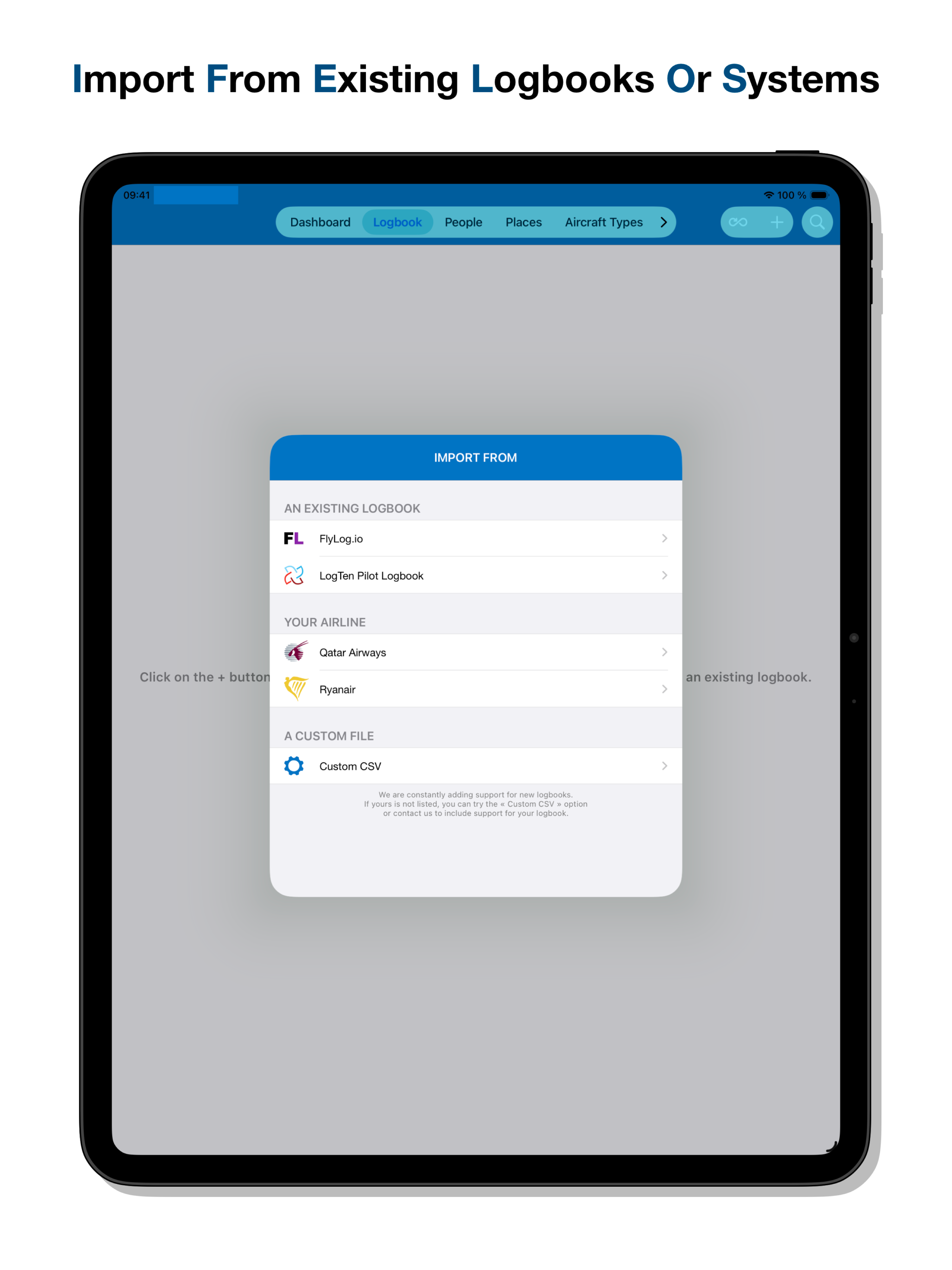 Infinite Pilot Logbook