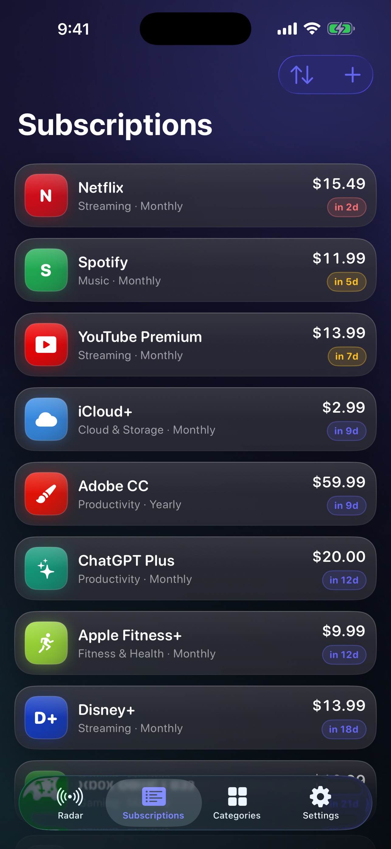 Screenshot 3 of SpendRadar: Sub Tracker