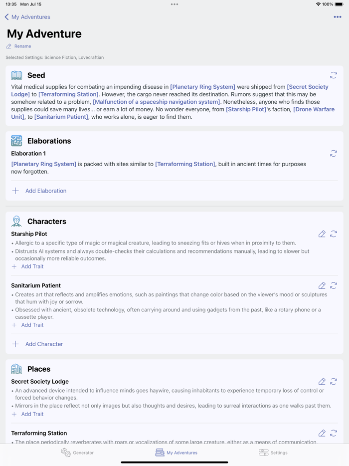 Familiar - TRPG Seed Generator