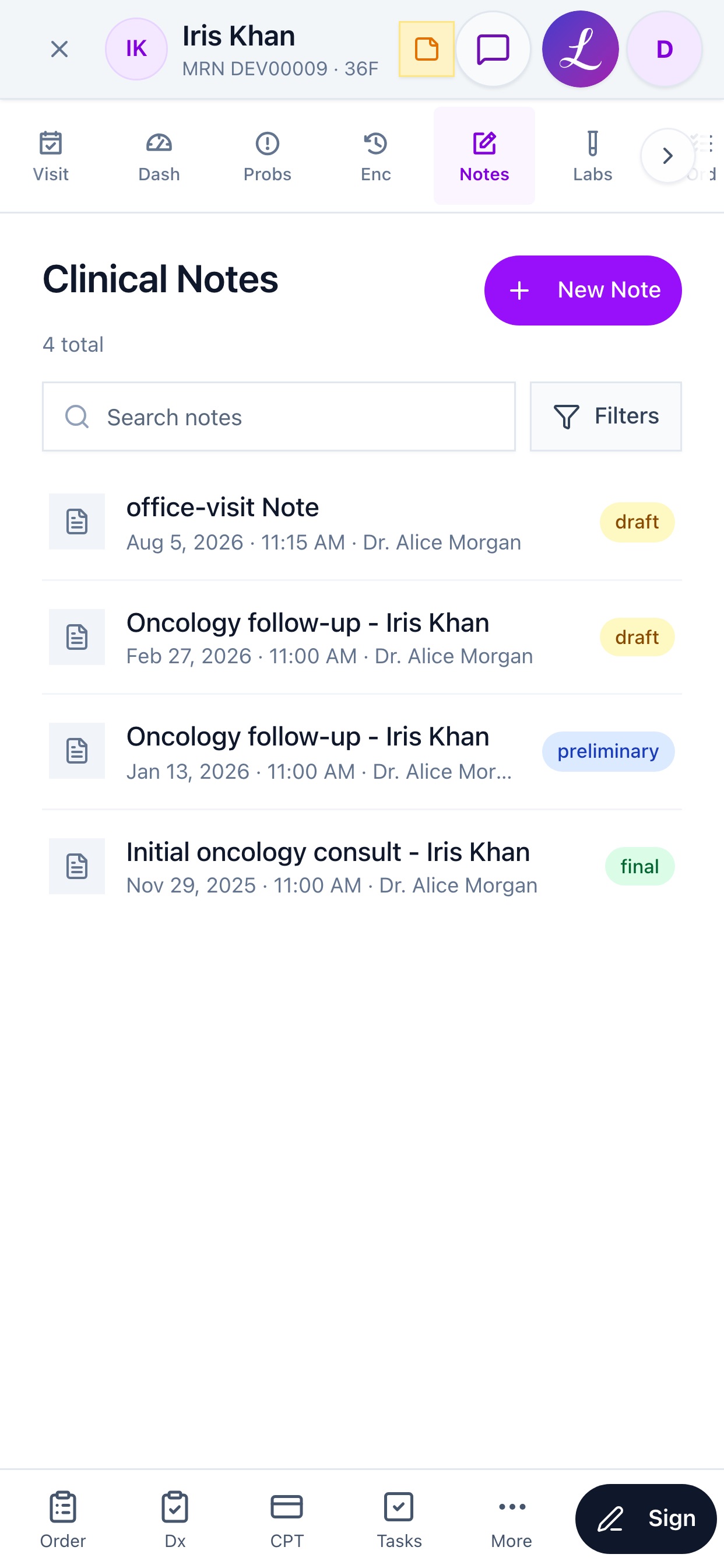 Screenshot 1 of Wavera Health EMR
