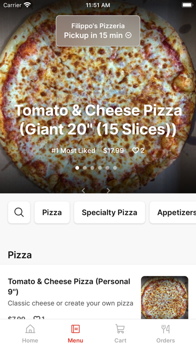 Filippo's Pizzeria iPhone screenshot 2 - Food & Drink app