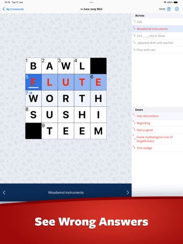 Crossword+ iPad screenshot