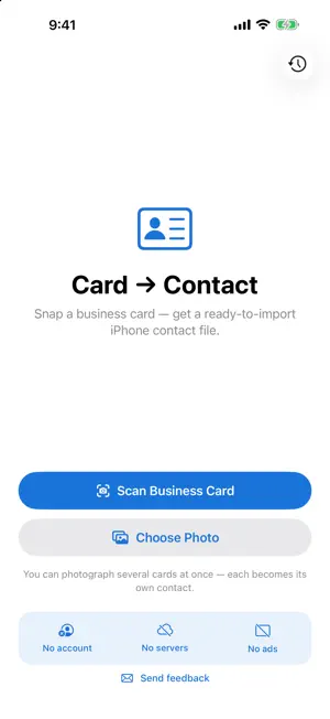 BC2C: Business Card Scanner screenshot 1