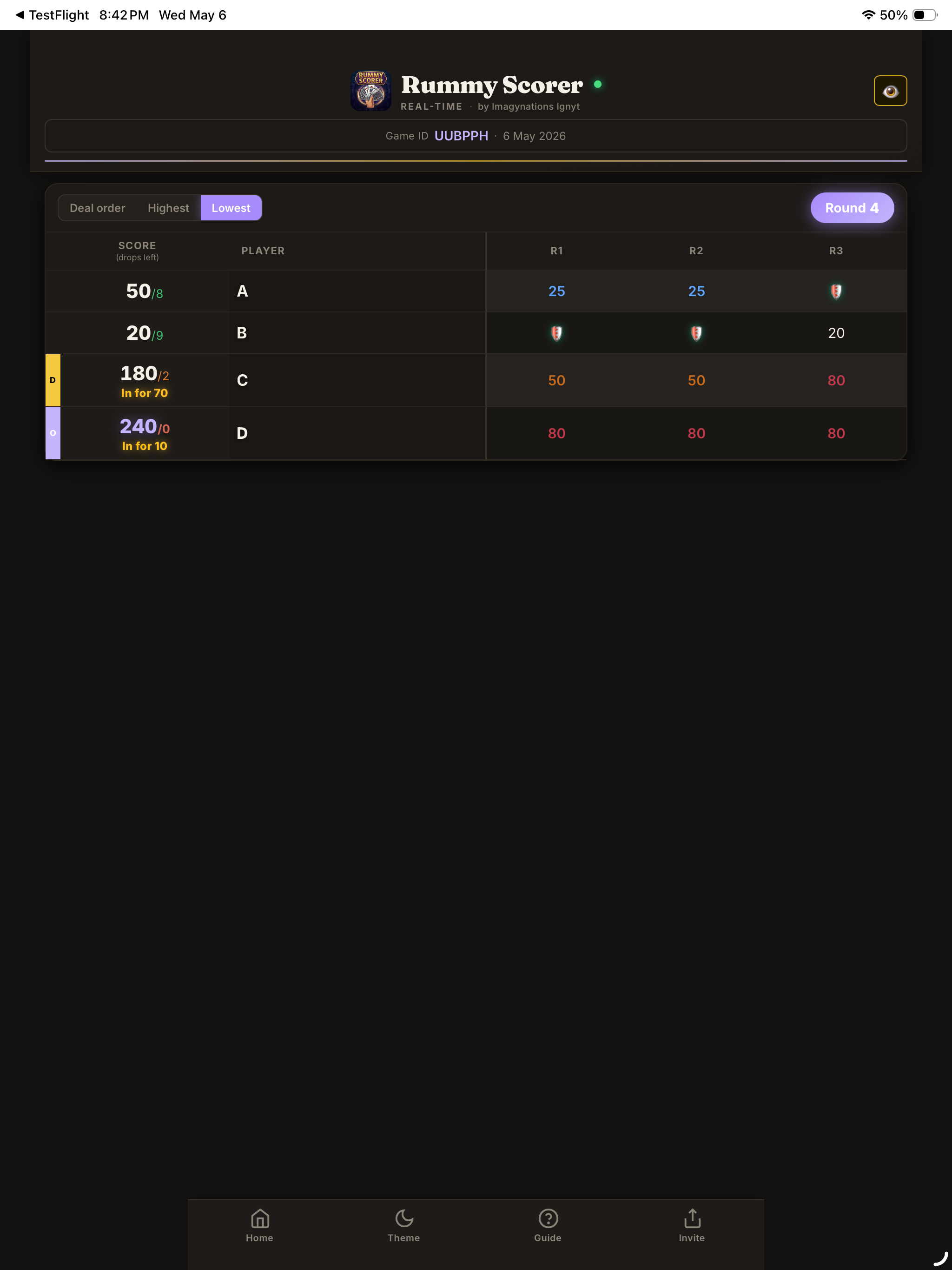 Rummy Scorer: Real-time